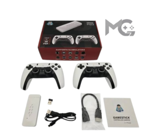 M22 Game Stick 4K Console 64GB with Dual 2.4G Wireless Controllers – 30000+ Games – PS1/GBA/SNES/PSP